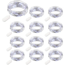 12 PCS LED Fairy String Lights Battery Operated, 20 LEDs 6.5Ft/2M Micro Copper Wire Lights