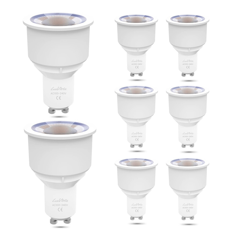 Luxvista 9W Gu10 Long Neck Led Reflector Bulbs, 6000K Cool Long Barrel Non-Dimmable Led Bulbs, 75-90W Halogen Bulbs Equivalent, Pack Of 8 White 78904194
