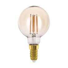 EGLO E14 LED bulb, amber vintage filament light bulb, drop-shaped Edison lamp for retro lighting, 4 watt (equivalent to 32 watt), 350 lumen, warm whi