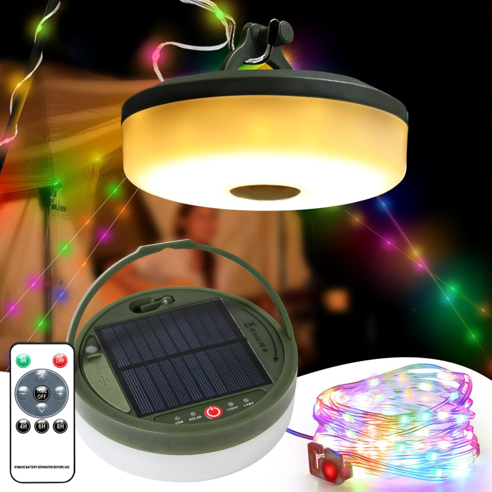 Brillistep Outdoor Solar Camping String 10M For Tents Waterproof Ip65, Solar Lantern Lamp With 10M Rgb String For Camping Light 84957443