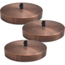 3 Pack Brushed Copper Metal Ceiling Rose 120mm Round Antique Ceiling Canopy Durable Pendant Light Cover for Pendant Light Fitting Single Outlet Ceili