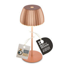 BRILONER - Riffle Mini Rechargeable LED Table lamp IP44 with Light Edge, 8.5x20cm, Touch, Replaceable Battery, LED Light, Battery Table lamp, German