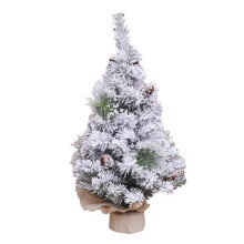 24 inch snow flocked mini Christmas tree with pine cones