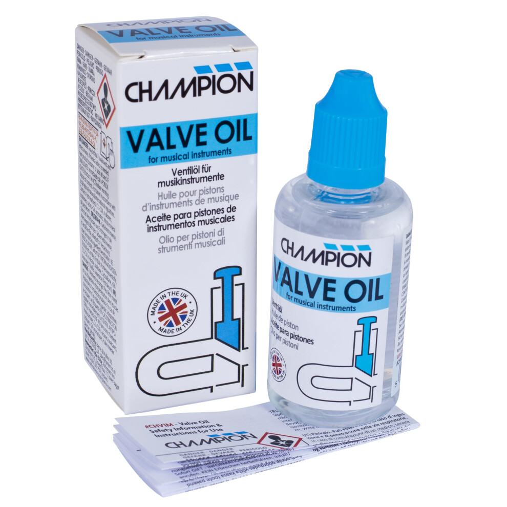 Champion Valve Oil (50Ml) For Cornet, Trumpet, Flugelhorn, Tenor Horn, Trombone, Baritone Horn, French Horn, Euphonium, Tuba. Valve And Rotor Lubrica