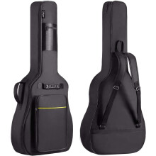 CAHAYA 40 41 Inch Acoustic Guitar Bag Waterproof Guitar Case Gig Bag 8MM Padding with Back Hanger Loop- Black Soft Case, CY0152