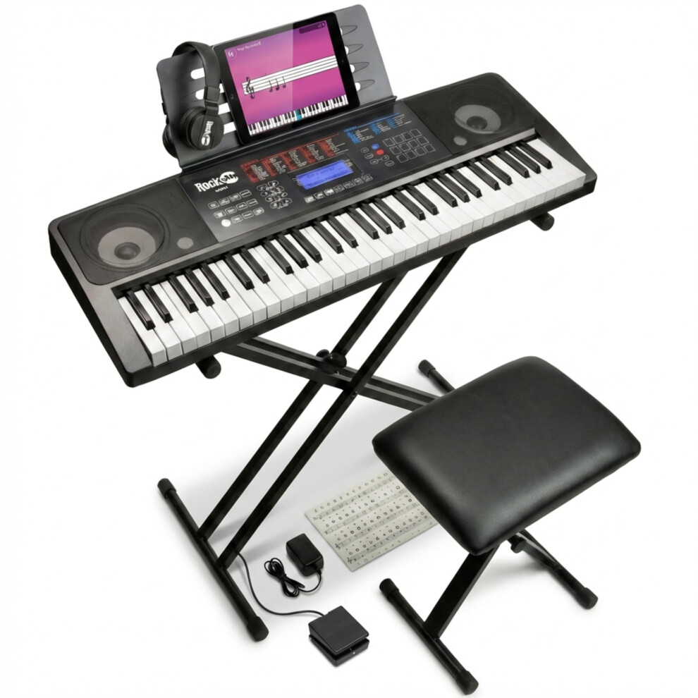 Rockjam Rj761-Sk 61 Key Keyboard Piano Kit With Sustain Pedal, Stand,
