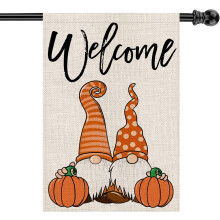 Drapeau de jardin d'automne - Toile de jute, double face, 32 x 46 cm