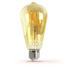 ECO Dimmable Vintage LED Edison Light Bulb - 4W E27 Screw, ST64 Pear Shape, Amber Glass, 40W Equivalent, 320 Lumens, Warm White 2000K, 25000hrs Lifet