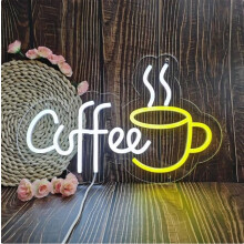 Coffee Bar Sign Wall Decor,LED Neon Light up Signs for Coffee Station Decor,Coffee Decorations for Bar Kitchen Decor Accessories,with Dimmable Switch