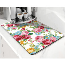 Tapis de séchage de cuisine absorbant avec dos en caoutchouc 61 x 46 cm