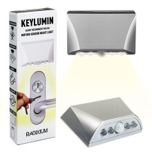 LIBERATECH Silver 1 Pack Motion Sensor Keyhole Light - Automatic on/Off Infrared LED, Suitable for Front Doors, corridors, Stairs in The Dark | 3-Way