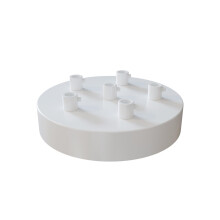 White Single Outlet Ceiling Rose 120mm Side Fitting Pendant Light Fitting Low Profile Modern Ceiling Canopy with One Cable Entry Easy Fit Electrical