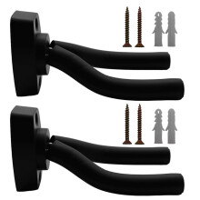 Tioamy Guitar Wall Hanger Stands Ukulele Mount Violin Hook Keep Holder Display Rack Bracket Bass Accessories Set of 2