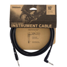 Planet Waves D'Addario Guitar Cable - Guitar Lead - 1/4 Inch Male to 1/4 Inch Male - Classic Series - 10 Feet/3.05 Meters - Straight End/Right Angle