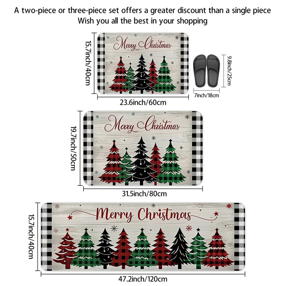 (DD260+DD261, Suit) Christmas carpet floor mat soft and comfortable flannel anti-slip
