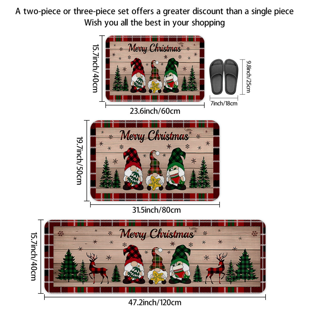 (DD246+DD247, Suit) Christmas carpet floor mat soft and comfortable flannel anti-slip