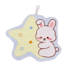 Serviette de Pâques à motif lapin floqué 23 x 23 cm
