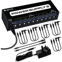 JOYO Guitar Effect Pedal Power Supply Isolated 9V 12V 18V (100mA, 500mA) 10 Outputs Jacks with Isolate Short-Circuit and Overload Protection (JP-02)