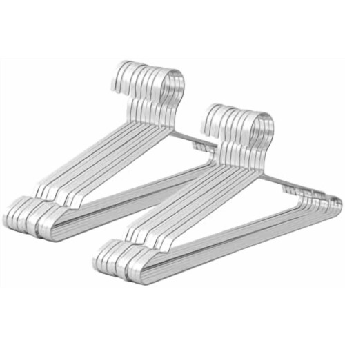 Lot de 20 cintres robustes en acier inoxydable