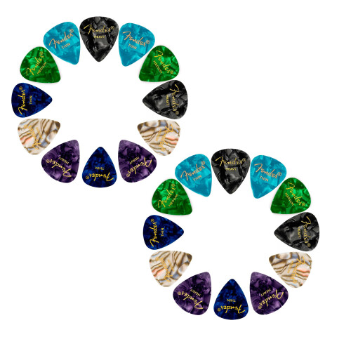 Fender Fender Premium 24 Pack Picks Sampler - Includes Thin, Medium & Heavy Gauges (Aus