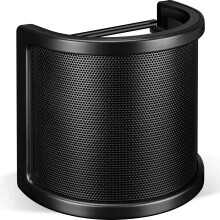 Pop Filter, Aokeo Profressional Three Layers Metal Mesh & Foam & Etamine Layer Microphone Windscreen Cover,Handheld Mic Shield Mask for Vocal Recordi