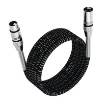 FIBBR XLR Cable 3M, Microphone Cable Nylon Braided XLR Male to Female Heavy Duty Balanced Microphone Cord Compatible with Preamps/Speaker Systems and