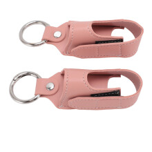 2 Piece Portable Asthma Inhaler Holder Protective PU Leather Case for Travel Pink Compact Storage Pouch