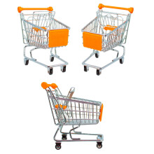 Orange Children's Mini Shopping Trolley, Metal Pretend Play Cart for Kids, Durable Toy for Role Play and Learning