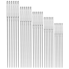 30 Pcs Large Eye Stitching Thick Needles, 5 Sizes Stainless Steel Sewing Needle Kit for Embroidery and Hand Sewing, Durable for Cr