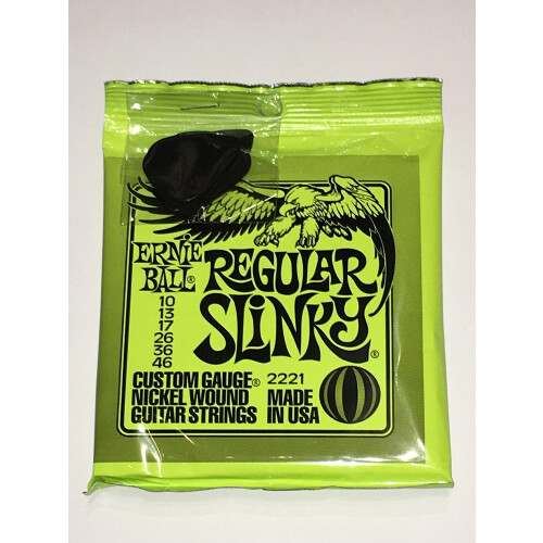 Ernie Ball Regular Slinky Electric Guitar Strings - includes 6 free plectrums