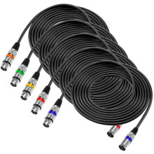 QWORK 5M XLR Male to Female Microphone Cable, 3-Pin Anti-interference for Speaker, Audio Mixer