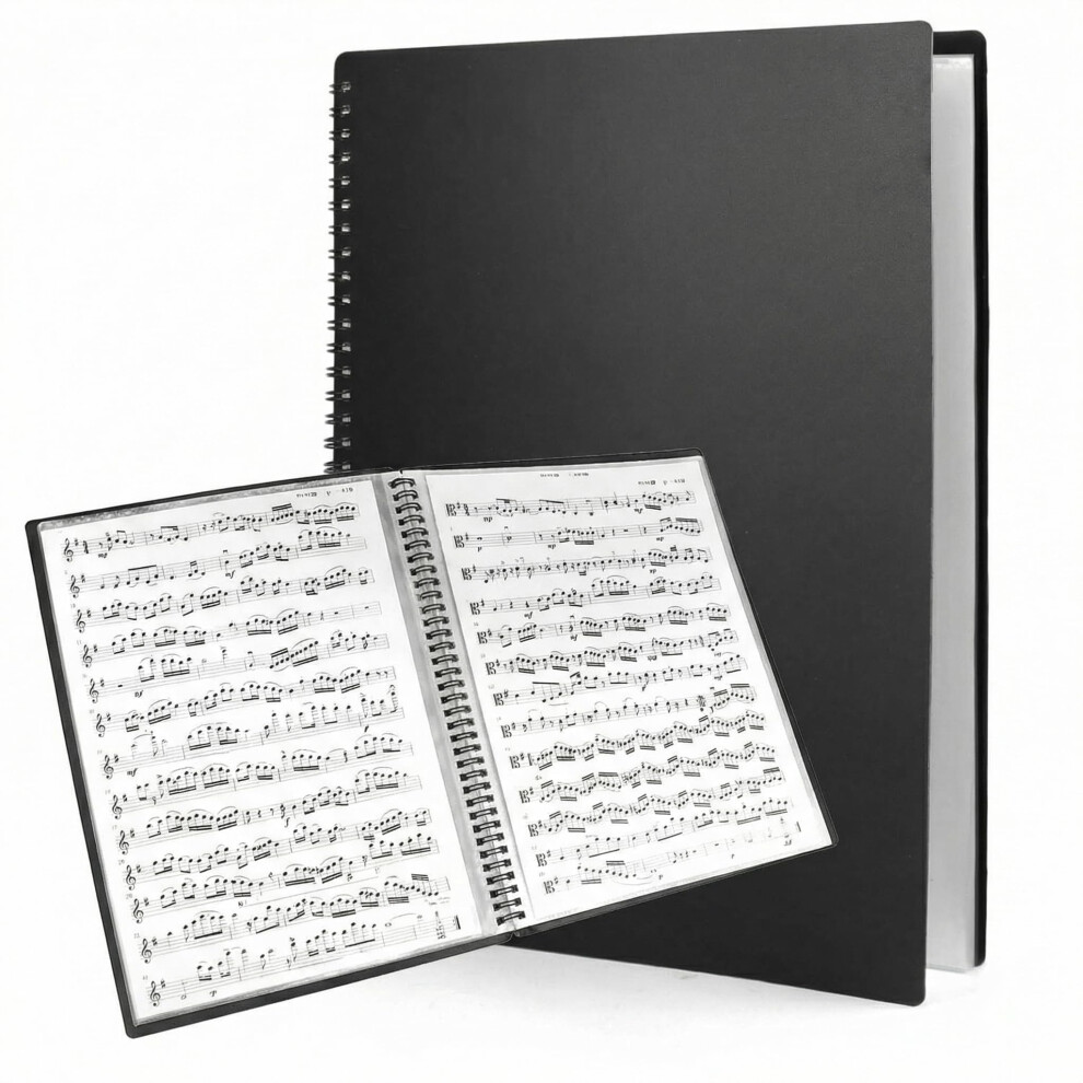 Qwork A4 60 Pages Modern Music File Folder, 30 Pockets Music Folders