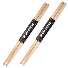 2 Pairs Drum Sticks 5A, Professional Classic Maple Wood Drumsticks, Wood Tip for Acoustic Drums or Electronic Drums, Adults, Kids and Beginners (2Pai