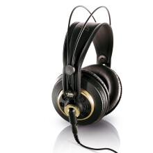 AKG K240 Studio Professional Semi-Open, Over-Ear Headphones, High Performance design, 3.5mm and 1/4" adapters, self adjusting headband - Black and Go