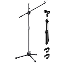 CROWNSHOP Microphone Stand 82-139cm with Telescopic Boom Adjustable an