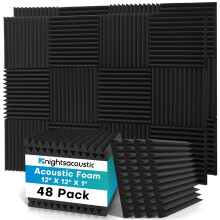 48 Pack Sound Proofing Panels, 2.5 X 30 X 30cm /1" X 12" X 12" Acoustic Wall Panels, Soundproofing Acoustic Foam Panels, High Density Soundproofing A