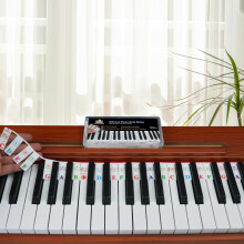 YPTSYSYS Piano Key Labels, Piano Note Stickers Removable for 88-Key Standard Full-Size Keyboard Reusable Silicone Strips Multi-Color Large Bold Lette