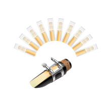 New bee Bb Clarinet Reeds, 10 Pack Clarinet Reeds Strength 2.5 Individually Packed with Reed Case, Reeds for Bb Clarinet with Thinner Reed Tip, Craft