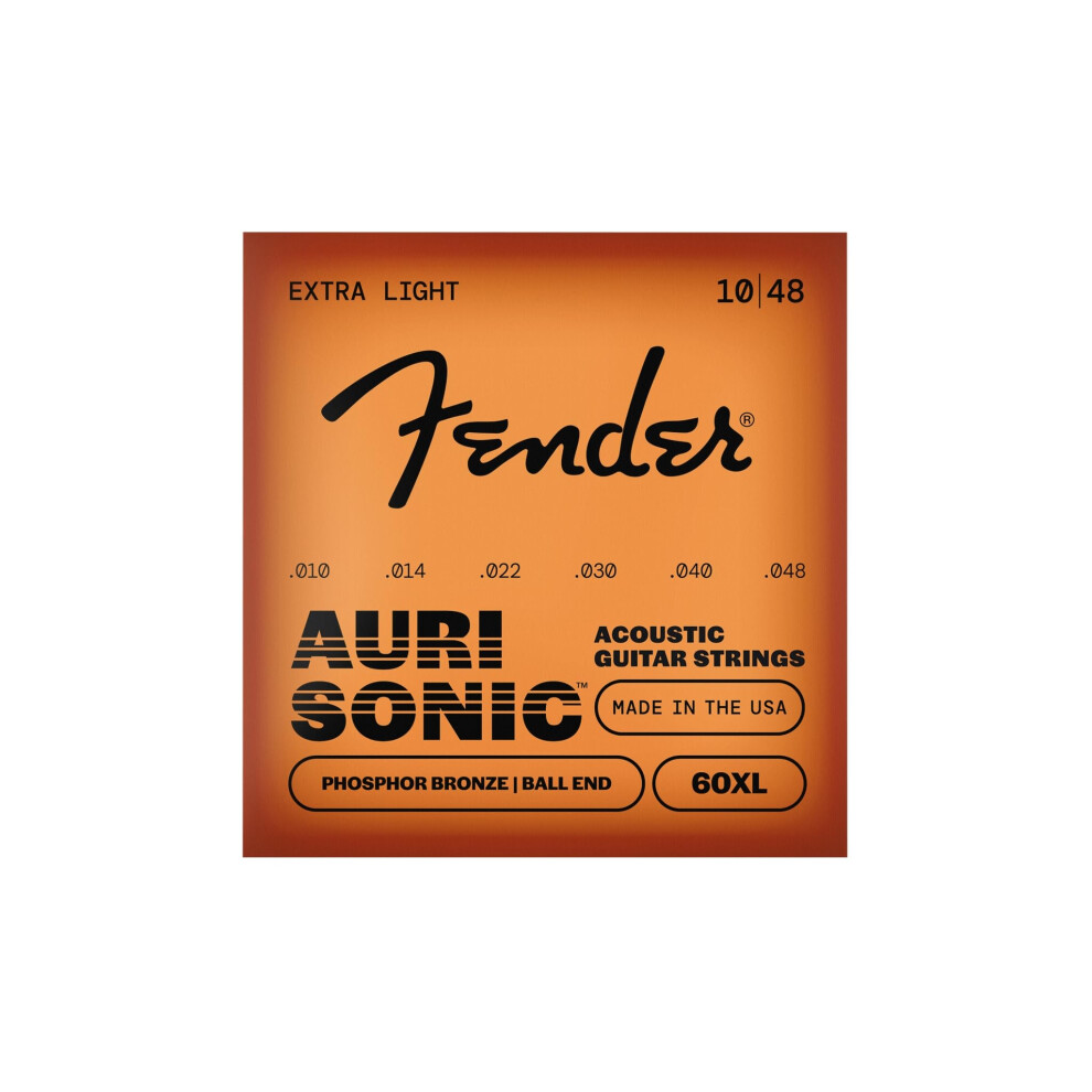 Fender Phosphor Bronze Acoustic Guitar Strings Ball End 60XL Extra Light - 10-48