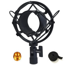 Tentucro 47-53mm AT2020 Microphone Shock Mount with Metal Screw Adapter Anti-Vibration High Isolation Metal Mic Holder Clip, Fits for Diameter of 47-