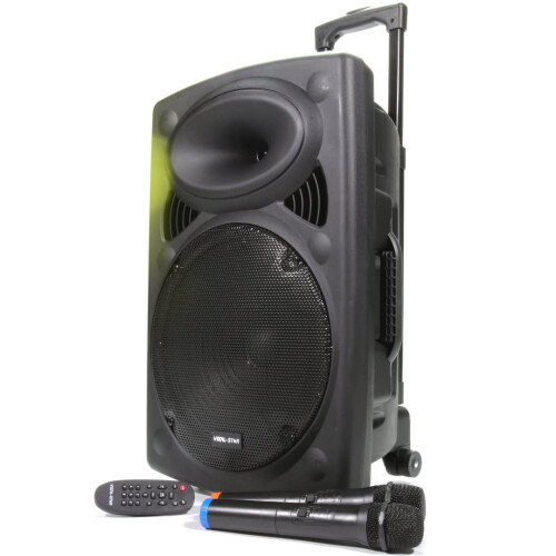 Portable PA Speaker System with Bluetooth, USB - MP3, 2 Wireless Micro