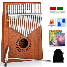 Everjoys Kalimba Thumb Piano 17 Keys, Professional Musical Instrument Finger Piano Marimbas with Portable Soft Cloth Bag, Fast to Learn Songbook, Tun
