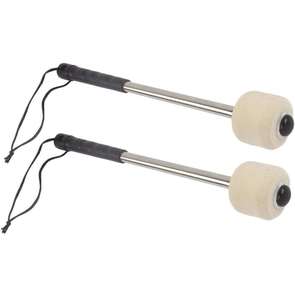 Pofet 2Pcs Bass Drum Mallet Drum Stick With Wool Felt Head Percussion