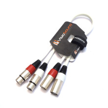 VisioSound 2 x Male XLR to 2 x Female XLR Balanced Microphone Twin Lead/Audio Patch Cable - 3 Colours (0.5m-white)