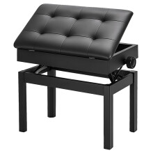 Piano Stools 56x34x48cm Height Adjustable Piano Stool Faux Leather Keyboard Bench with Storage Multi-Purpose Stool for Piano Stool Storage