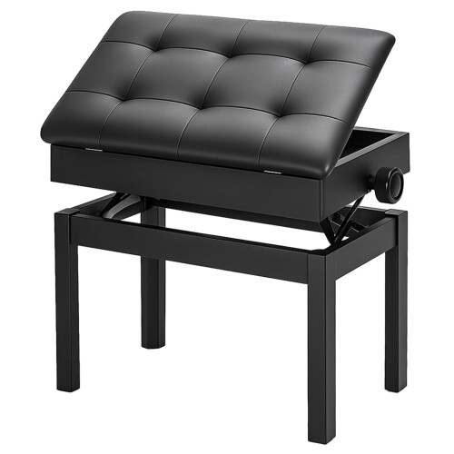 Piano Stool Adjustable Height 563448cm PU Leather Keyboard Bench Storage