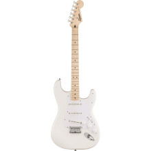 Squier by Fender Sonic Stratocaster HT Electric Guitar, Maple Fingerboard, White Pickguard, Arctic White, Comes with Free Virtual Lessons