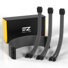 EZDIY-FAB PSU Extension Cable Sleeved Custom Mod PC Power Supply Cable, Soft Nylon Braided with Comb Kit 24PIN/8PIN to 6+2Pin/ 8PIN to 4+4PIN-30CM 30
