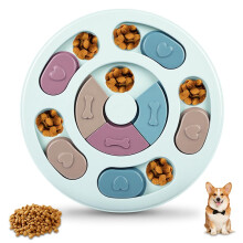vsshe Dog Puzzle Toy, Interactive Slow Food Bowl, Treat Dispenser Feeder Dog Brain Games Dish for Puppy Birthday, Boredom IQ Training, Enrichment Bra