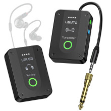 LEKATO MS-02 In-Ear Monitors, Upgraded 2.4G Stereo/Mono Wireless in Ear Monitor System, Professional Personal Wireless IEM System One to More for Ban